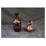 Ruby Red Carafe & Oil Bottle