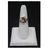 14K Gold Opals & Garnet Ring