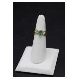 14K Gold Emerald & Diamond Ring