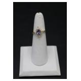 14K Gold Tanzanite & Non Diamond Ring