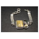 SARDA Silver Bracelet w/Pink Stone