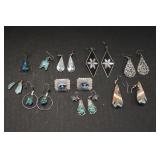 Silver & Others Earrings w/Stones