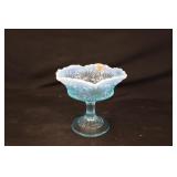 Fenton Blue Opalescent Pedestal 5"Candy Dish