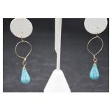 14K Gold & Turquois Earrings