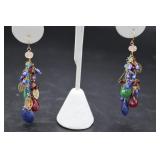 14K Gold &  Misc. Stones Earrings