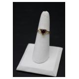 10K Gold Garnet & Diamond Ring