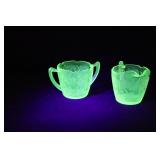 Uranium 3" Sugar & Creamer Set