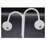 14K Gold Ruby/Sapphire Earrings