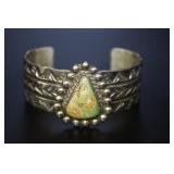 Silver Cuff Bracelet w/Stone