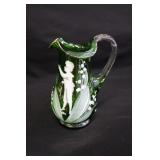 Mary Gregory Green Pitcher