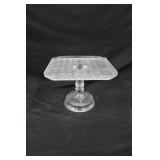 7" Antique Glass Cake Stand