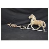Partial Pot Metal Horse Weather Vane