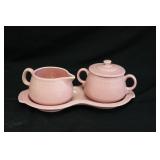 4 Piece Fiesta Rose Sugar Bowl & Creamer Set