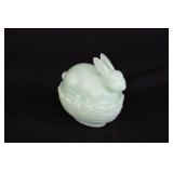 Mosser Bunny on Basket Candy Dish
