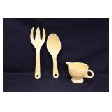 Fiesta Yellow Creamer, Fork & Spoon