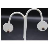 14K Gold Blue Stone Earrings