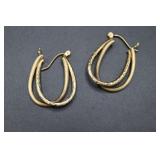 10K Gold Double Hoop Earrings