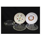 Assorted Pie Plates & Pyrex Covered Dish