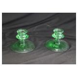 Vintage Depression Glass Candlesticks