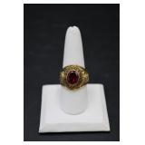 10K Gold Vintage Class Ring w/Fake Stone