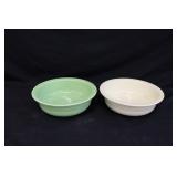 Vintage Ivory & Chartreuse Serving Bowls