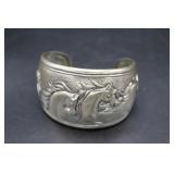 925 Sterling Cuff Horse Bracelet