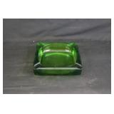 Vintage Green Glass Ashtray