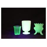 Uranium Glass Toothpick Holders