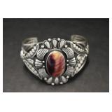 Robert Shakey Silver Cuff Bracelet w/Stone