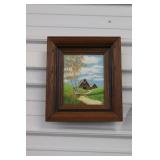 Oil on Canvas Barn Scene