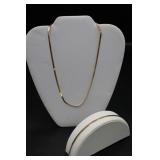14K Gold Italy Chain Necklace & Bracelet