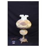 Fenton Log Cabin Hurricane Lamp