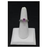 14K Gold Pink Sapphire & Diamond Ring