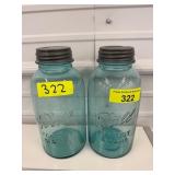 Vintage Blue Ball Mason Jars