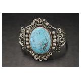 A. Johnson Silver Cuff Bracelet w/Stone