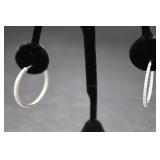 14K Gold Diamond Inside Out Hoop Earrings