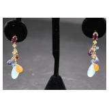 14K Gold Mixed Stones Earrings
