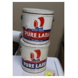 Vintage Rath Black Hawk Pure Lard Buckets