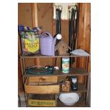 Metal Shelf & Contents