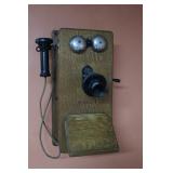 Antique Oak Wall Phone