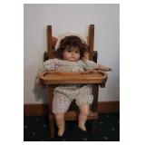 Vintage Composition Doll & High Chair