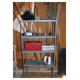 Metal Shelf & Contents