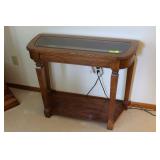 Oak Glass top Sofa Table