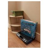 DVD Player, File Box & Shelf