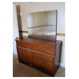 Oak Veneer Dresser w/ Mirror