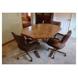 Kitchen Table & 4 Rolling Chairs