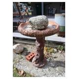 Bird Bath & Lg. Rock