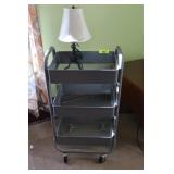 Rolling Utility Cart & Lamp