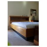 Custom made Oak Waterbed Frame w/Queen Mattress In