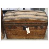 Antique Camel-Back Trunk